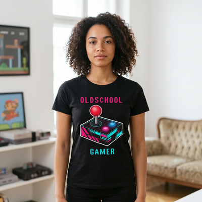 Oldschool Gamer Retro Joystick T-Shirt - 80s Arcade Gaming Geschenk
